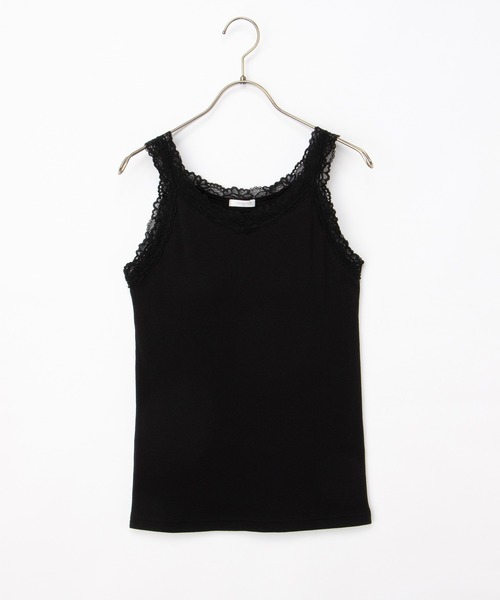 Honeys(ハニーズ)の「【UVカット・吸水速乾】カップ付レースタンク(タンクトップ・レディース・オフホワイト/ピンク系その他/ブラック・L/LL/M/S)」の13枚目の写真