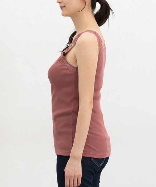 Honeys(ハニーズ)の「【UVカット・吸水速乾】カップ付レースタンク(タンクトップ・レディース・オフホワイト/ピンク系その他/ブラック・L/LL/M/S)」の17枚目の写真