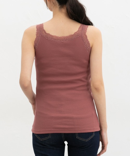 Honeys(ハニーズ)の「【UVカット・吸水速乾】カップ付レースタンク(タンクトップ・レディース・オフホワイト/ピンク系その他/ブラック・L/LL/M/S)」の18枚目の写真