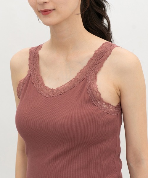 Honeys(ハニーズ)の「【UVカット・吸水速乾】カップ付レースタンク(タンクトップ・レディース・オフホワイト/ピンク系その他/ブラック・L/LL/M/S)」の19枚目の写真