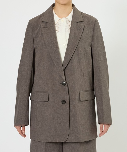 BABYLONE(バビロン)の「リネンライクシャンタンクロスジャケット(テーラードジャケット・レディース・チャコール/ベージュ・フリー)」の19枚目の写真