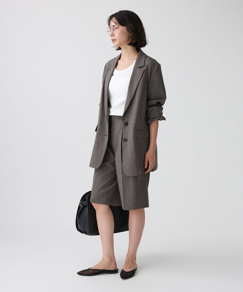 BABYLONE(バビロン)の「リネンライクシャンタンクロスジャケット(テーラードジャケット・レディース・チャコール/ベージュ・フリー)」の8枚目の写真