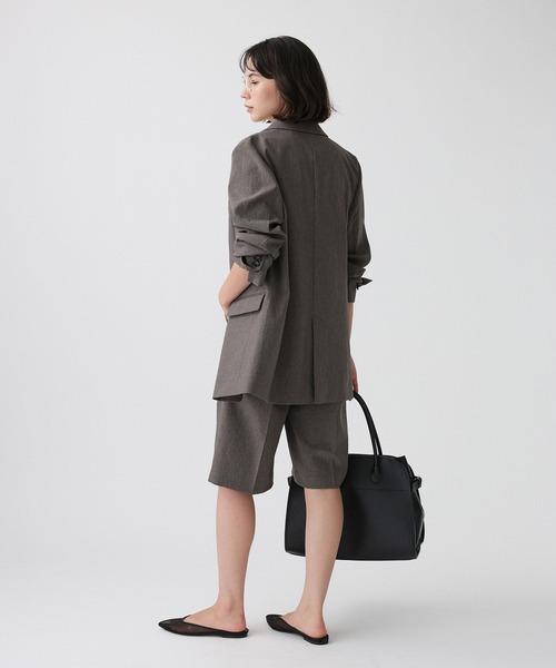 BABYLONE(バビロン)の「リネンライクシャンタンクロスジャケット(テーラードジャケット・レディース・チャコール/ベージュ・フリー)」の9枚目の写真