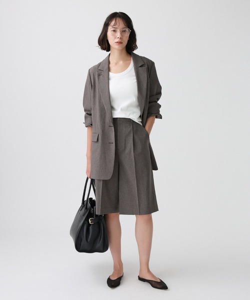 BABYLONE(バビロン)の「リネンライクシャンタンクロスジャケット(テーラードジャケット・レディース・チャコール/ベージュ・フリー)」の7枚目の写真