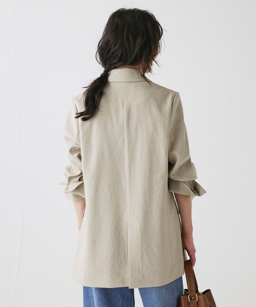 BABYLONE(バビロン)の「リネンライクシャンタンクロスジャケット(テーラードジャケット・レディース・チャコール/ベージュ・フリー)」の13枚目の写真