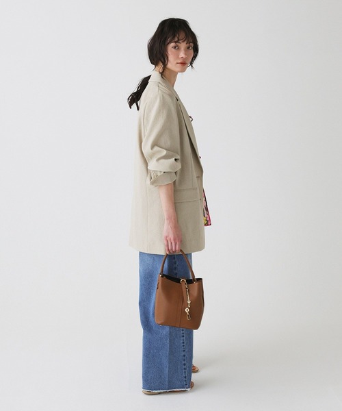 BABYLONE(バビロン)の「リネンライクシャンタンクロスジャケット(テーラードジャケット・レディース・チャコール/ベージュ・フリー)」の16枚目の写真