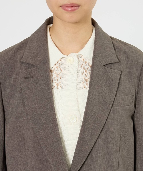 BABYLONE(バビロン)の「リネンライクシャンタンクロスジャケット(テーラードジャケット・レディース・チャコール/ベージュ・フリー)」の22枚目の写真