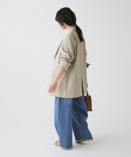 BABYLONE(バビロン)の「リネンライクシャンタンクロスジャケット(テーラードジャケット・レディース・チャコール/ベージュ・フリー)」の17枚目の写真