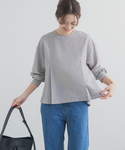 URBAN RESEARCH DOORS（アーバンリサーチドアーズ）の「タックフレアペプラムブラウス（シャツ/ブラウス・レディース・ブラック/グレー系その他・FREE）」の2枚目の写真