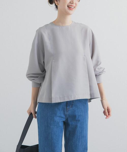 URBAN RESEARCH DOORS（アーバンリサーチドアーズ）の「タックフレアペプラムブラウス（シャツ/ブラウス・レディース・ブラック/グレー系その他・FREE）」の4枚目の写真