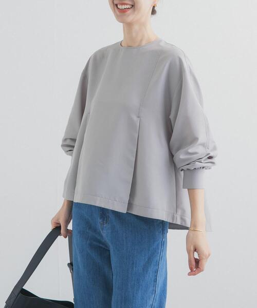 URBAN RESEARCH DOORS（アーバンリサーチドアーズ）の「タックフレアペプラムブラウス（シャツ/ブラウス・レディース・ブラック/グレー系その他・FREE）」の6枚目の写真