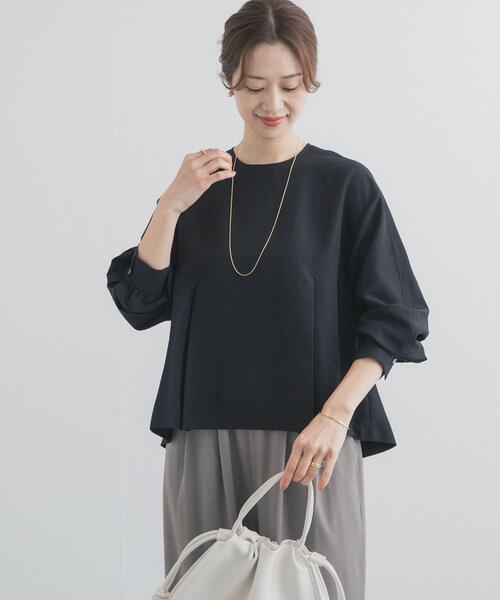 URBAN RESEARCH DOORS（アーバンリサーチドアーズ）の「タックフレアペプラムブラウス（シャツ/ブラウス・レディース・ブラック/グレー系その他・FREE）」の22枚目の写真