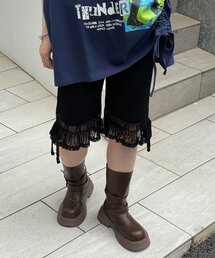 裾フリルレースバイカーショーツ