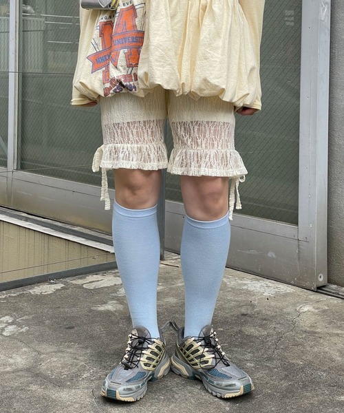 CIAOPANIC（チャオパニック）の「裾フリルレースバイカーショーツ（その他パンツ・レディース・カーキ/アイボリー・ONE SIZE）」の7枚目の写真