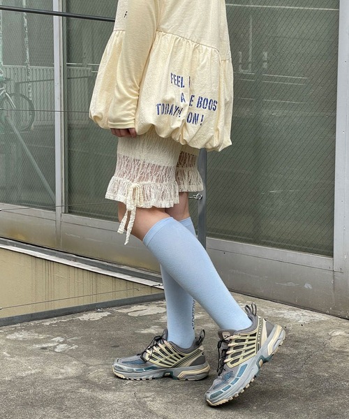 CIAOPANIC（チャオパニック）の「裾フリルレースバイカーショーツ（その他パンツ・レディース・カーキ/アイボリー・ONE SIZE）」の9枚目の写真