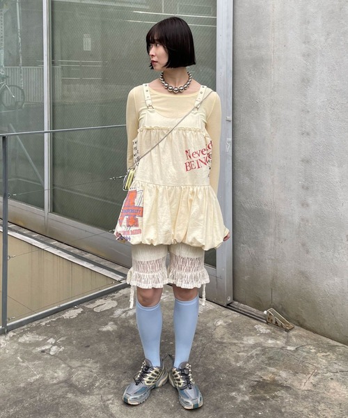 CIAOPANIC（チャオパニック）の「裾フリルレースバイカーショーツ（その他パンツ・レディース・カーキ/アイボリー・ONE SIZE）」の11枚目の写真