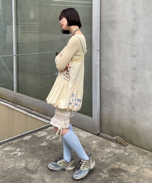 CIAOPANIC（チャオパニック）の「裾フリルレースバイカーショーツ（その他パンツ・レディース・カーキ/アイボリー・ONE SIZE）」の12枚目の写真