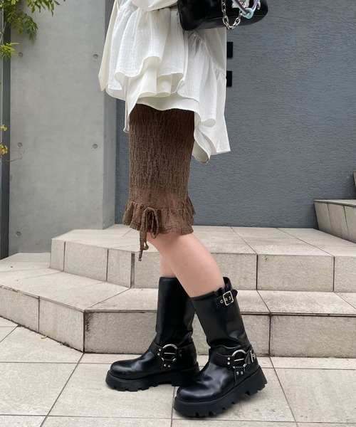 CIAOPANIC（チャオパニック）の「裾フリルレースバイカーショーツ（その他パンツ・レディース・カーキ/アイボリー・ONE SIZE）」の15枚目の写真