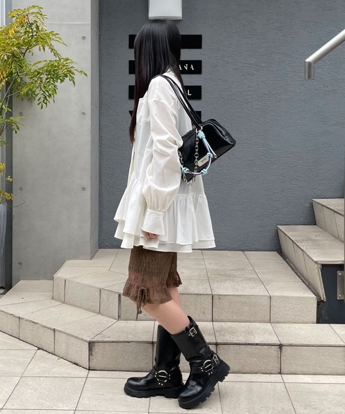 CIAOPANIC（チャオパニック）の「裾フリルレースバイカーショーツ（その他パンツ・レディース・カーキ/アイボリー・ONE SIZE）」の18枚目の写真