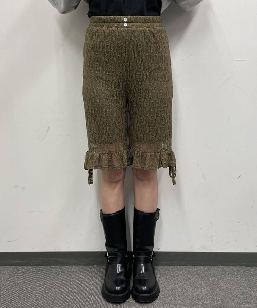 CIAOPANIC（チャオパニック）の「裾フリルレースバイカーショーツ（その他パンツ・レディース・カーキ/アイボリー・ONE SIZE）」の22枚目の写真