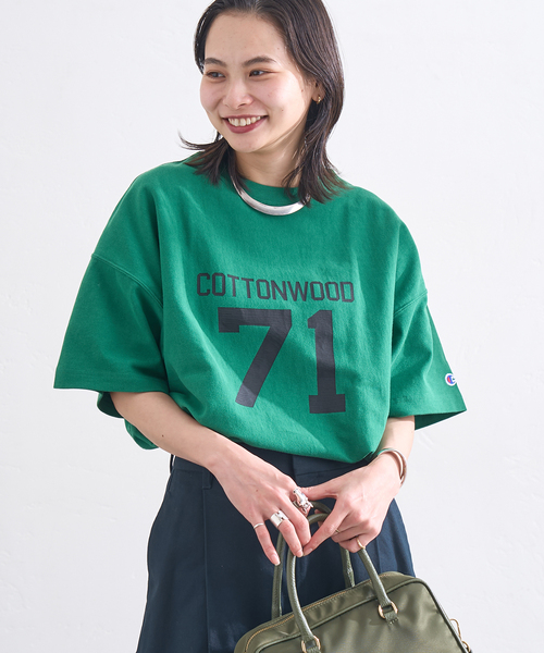 Champion(チャンピオン)の「別注【CHAMPION/チャンピオン】 for JS RW9.4oz T-SHIRT(Tシャツ/カットソー・レディース・チャコールグレー/アイボリー/ネイビー/イエロー/グリーン・MEDIUM)」の17枚目の写真