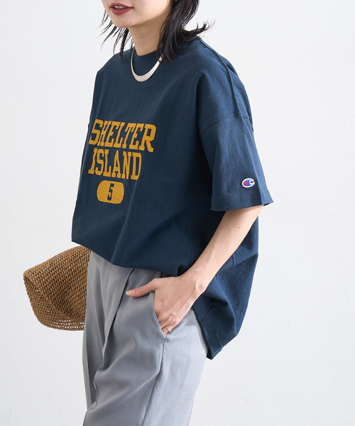Champion(チャンピオン)の「別注【CHAMPION/チャンピオン】 for JS RW9.4oz T-SHIRT(Tシャツ/カットソー・レディース・チャコールグレー/アイボリー/ネイビー/イエロー/グリーン・MEDIUM)」の22枚目の写真