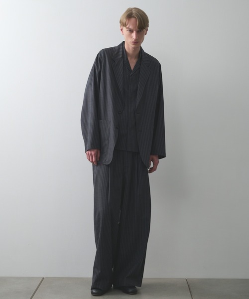 markaware(マーカウェア)の「【marka】2/72ウールトロピカルワッシャー / ストロールアラウンドジャケット / STROLL AROUND JACKET(テーラードジャケット・メンズ・ブラック/グレー・1/2)」の12枚目の写真