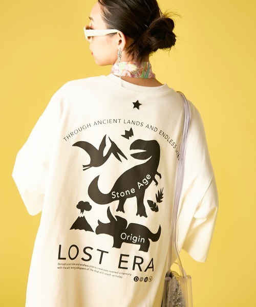 綿100％ビッグロゴチュニックTシャツ＜大きいサイズ有＞GEVS.（Tシャツ