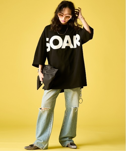 GEVS.(ジェイヴィス)の「綿100%ビッグロゴチュニックTシャツ<大きいサイズ有>GEVS.(Tシャツ/カットソー・レディース・オフホワイト/ブラック・5L~6L/3L~4L/M-LL)」の9枚目の写真