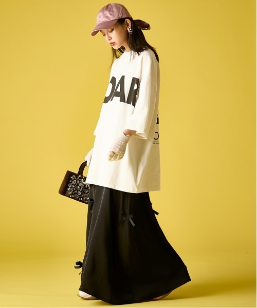 GEVS.(ジェイヴィス)の「綿100%ビッグロゴチュニックTシャツ<大きいサイズ有>GEVS.(Tシャツ/カットソー・レディース・オフホワイト/ブラック・5L~6L/3L~4L/M-LL)」の10枚目の写真