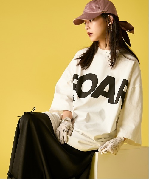 GEVS.(ジェイヴィス)の「綿100%ビッグロゴチュニックTシャツ<大きいサイズ有>GEVS.(Tシャツ/カットソー・レディース・オフホワイト/ブラック・5L~6L/3L~4L/M-LL)」の11枚目の写真