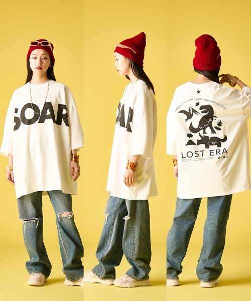 GEVS.(ジェイヴィス)の「綿100%ビッグロゴチュニックTシャツ<大きいサイズ有>GEVS.(Tシャツ/カットソー・レディース・オフホワイト/ブラック・5L~6L/3L~4L/M-LL)」の13枚目の写真