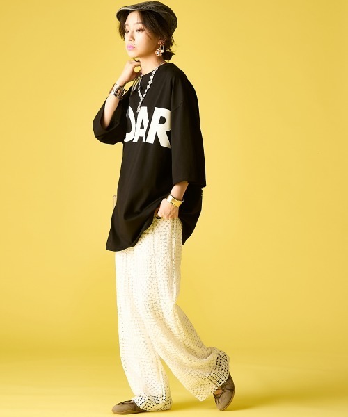 GEVS.(ジェイヴィス)の「綿100%ビッグロゴチュニックTシャツ<大きいサイズ有>GEVS.(Tシャツ/カットソー・レディース・オフホワイト/ブラック・5L~6L/3L~4L/M-LL)」の16枚目の写真