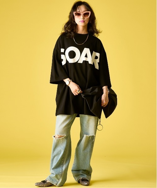 GEVS.(ジェイヴィス)の「綿100%ビッグロゴチュニックTシャツ<大きいサイズ有>GEVS.(Tシャツ/カットソー・レディース・オフホワイト/ブラック・5L~6L/3L~4L/M-LL)」の17枚目の写真