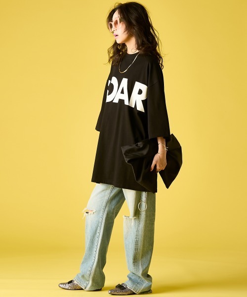 GEVS.(ジェイヴィス)の「綿100%ビッグロゴチュニックTシャツ<大きいサイズ有>GEVS.(Tシャツ/カットソー・レディース・オフホワイト/ブラック・5L~6L/3L~4L/M-LL)」の18枚目の写真