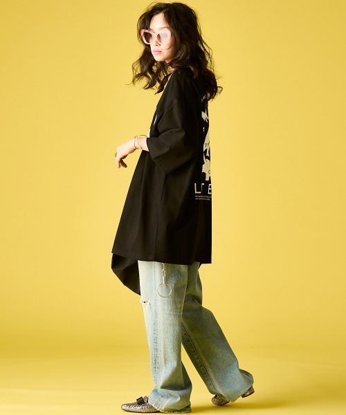 GEVS.(ジェイヴィス)の「綿100%ビッグロゴチュニックTシャツ<大きいサイズ有>GEVS.(Tシャツ/カットソー・レディース・オフホワイト/ブラック・5L~6L/3L~4L/M-LL)」の19枚目の写真