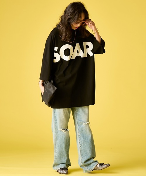 GEVS.(ジェイヴィス)の「綿100%ビッグロゴチュニックTシャツ<大きいサイズ有>GEVS.(Tシャツ/カットソー・レディース・オフホワイト/ブラック・5L~6L/3L~4L/M-LL)」の21枚目の写真