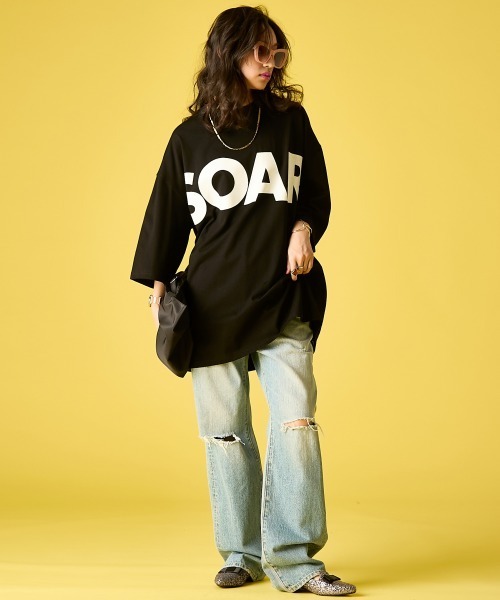 GEVS.(ジェイヴィス)の「綿100%ビッグロゴチュニックTシャツ<大きいサイズ有>GEVS.(Tシャツ/カットソー・レディース・オフホワイト/ブラック・5L~6L/3L~4L/M-LL)」の22枚目の写真