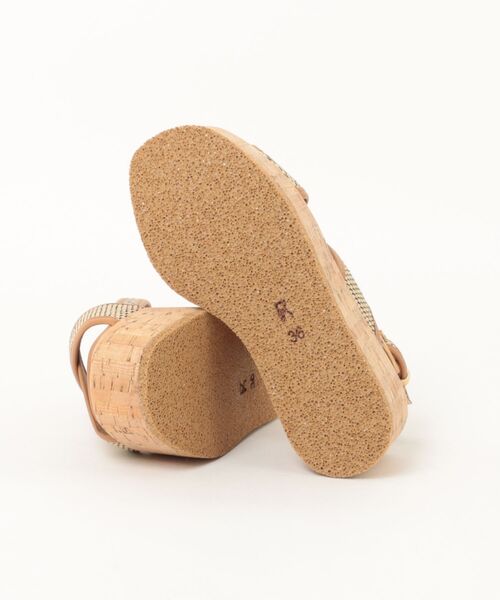 FABIO RUSCONI（ファビオルスコーニ）の「ファビオルスコー二 / ELB4626 VITTELO CUOIO/RAFIA BEIGE 厚底クロスストラップサンダル（サンダル・レディース・ブラウン・36/40/39/38/37）」の3枚目の写真