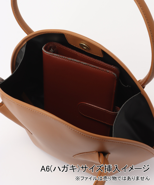 La TOTALITE（ラトータリテ）の「M Rose/エンメローズ ラウンドレザートートバッグ（トートバッグ・レディース・キャメル/パープル/アイボリー・FREE）」の13枚目の写真