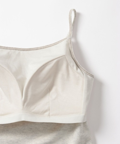 bijorie（ビジュリィ）の「【bijorie】[もちもちコットン]カップ付きバッククロスキャミ／NEW BASIC（インナーウェア/肌着・レディース・オートミール/ブラック・MEDIUM/LARGE/LG）」の3枚目の写真
