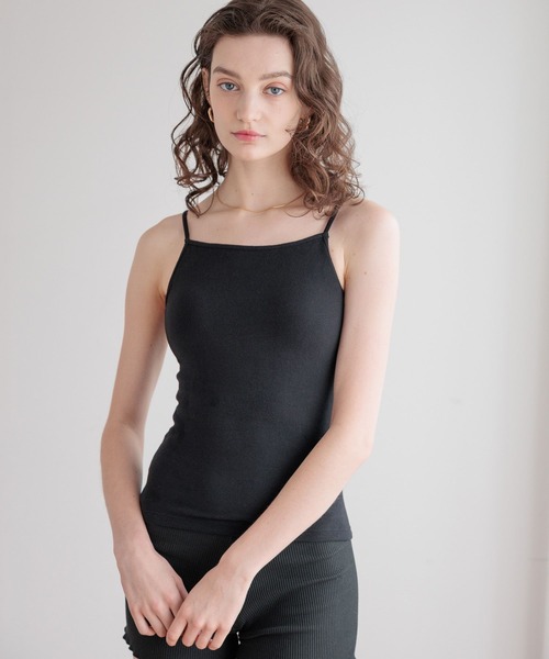 bijorie（ビジュリィ）の「【bijorie】[もちもちコットン]カップ付きバッククロスキャミ／NEW BASIC（インナーウェア/肌着・レディース・オートミール/ブラック・MEDIUM/LARGE/LG）」の9枚目の写真