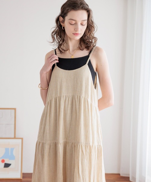 bijorie（ビジュリィ）の「【bijorie】[もちもちコットン]カップ付きバッククロスキャミ／NEW BASIC（インナーウェア/肌着・レディース・オートミール/ブラック・MEDIUM/LARGE/LG）」の19枚目の写真