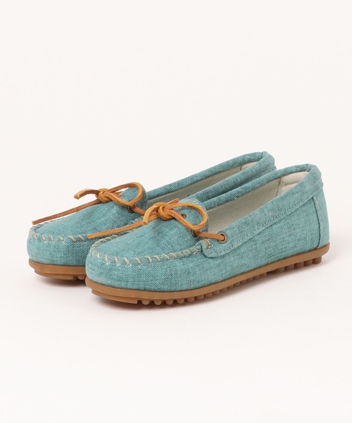 Minnetonka(ミネトンカ)の「【MINNETONKA】モカシン キャンバス モック CANVAS MOC(モカシン/デッキシューズ・レディース・ライトブルー・US5.5/US5)」の1枚目の写真