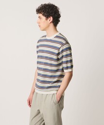 SOVEREIGN（ソブリン）の「＜SOVEREIGN＞リネン マルチボーダー ニットTシャツ（Tシャツ/カットソー）」