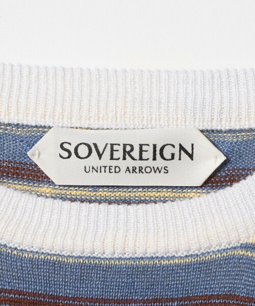 SOVEREIGN（ソブリン）の「＜SOVEREIGN＞リネン マルチボーダー ニットTシャツ（Tシャツ/カットソー・メンズ・コバルトブルー・L/M）」の12枚目の写真