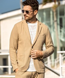 1PIU1UGUALE3 RELAX | 1PIU1UGUALE3 RELAX(ウノピゥウノウグァーレトレ リラックス)リネンブレンド ジャガードジャケット(テーラードジャケット)