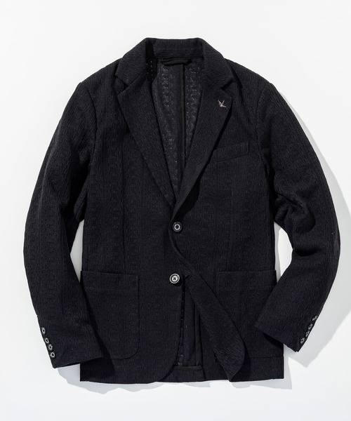 1PIU1UGUALE3 RELAX (ウノピゥウノウグァーレトレ リラックス)の「1PIU1UGUALE3 RELAX(ウノピゥウノウグァーレトレ リラックス)リネンブレンド ジャガードジャケット(テーラードジャケット・メンズ・ブルー/ブラック/ベージュ・XL/L/M/S/XXL)」の11枚目の写真