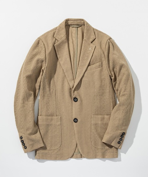 1PIU1UGUALE3 RELAX (ウノピゥウノウグァーレトレ リラックス)の「1PIU1UGUALE3 RELAX(ウノピゥウノウグァーレトレ リラックス)リネンブレンド ジャガードジャケット(テーラードジャケット・メンズ・ブルー/ブラック/ベージュ・XL/L/M/S/XXL)」の13枚目の写真