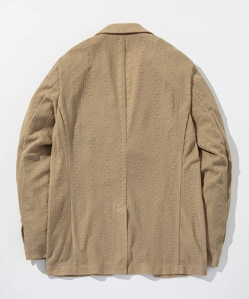 1PIU1UGUALE3 RELAX (ウノピゥウノウグァーレトレ リラックス)の「1PIU1UGUALE3 RELAX(ウノピゥウノウグァーレトレ リラックス)リネンブレンド ジャガードジャケット(テーラードジャケット・メンズ・ブルー/ブラック/ベージュ・XL/L/M/S/XXL)」の4枚目の写真